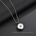 Fashion diamond round stainless steel gold star pendant necklace female clavicle chain